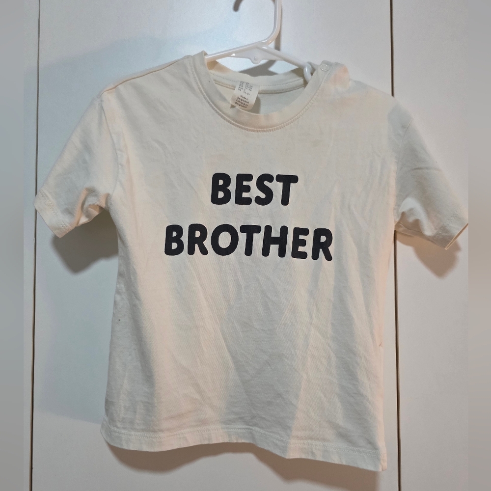 H&M Cream 'Best Brother' Short Sleeve Tee